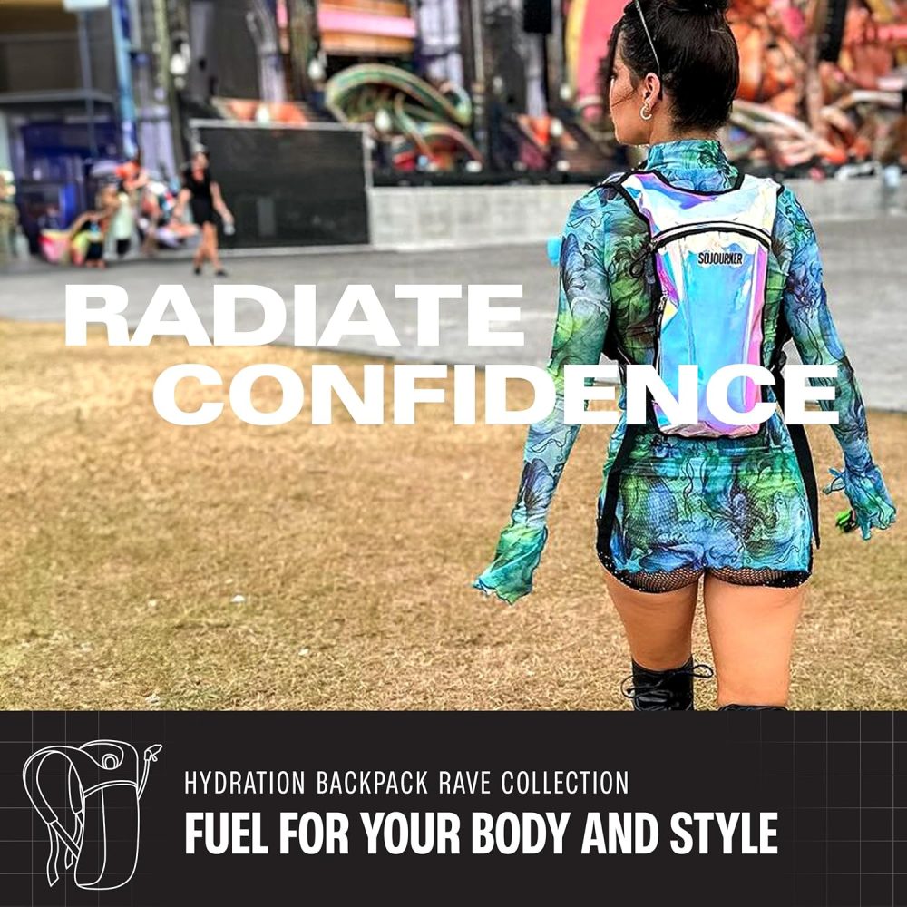 Sojourner Rave Hydration Pack - Hydration Backpack - Hydropack with 2L Bladder - Water Backpack for Festivals, Hiking, Running, Biking and More - Image 4