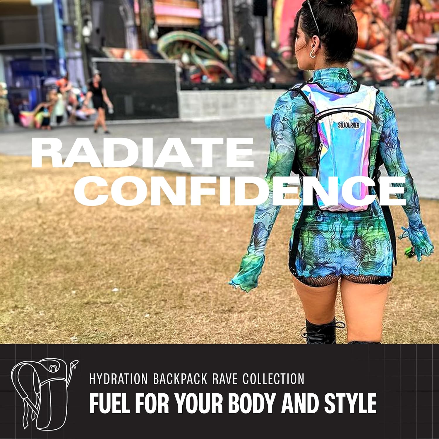 Sojourner Rave Hydration Pack - Hydration Backpack - Hydropack with 2L Bladder - Water Backpack for Festivals, Hiking, Running, Biking and More - Image 4